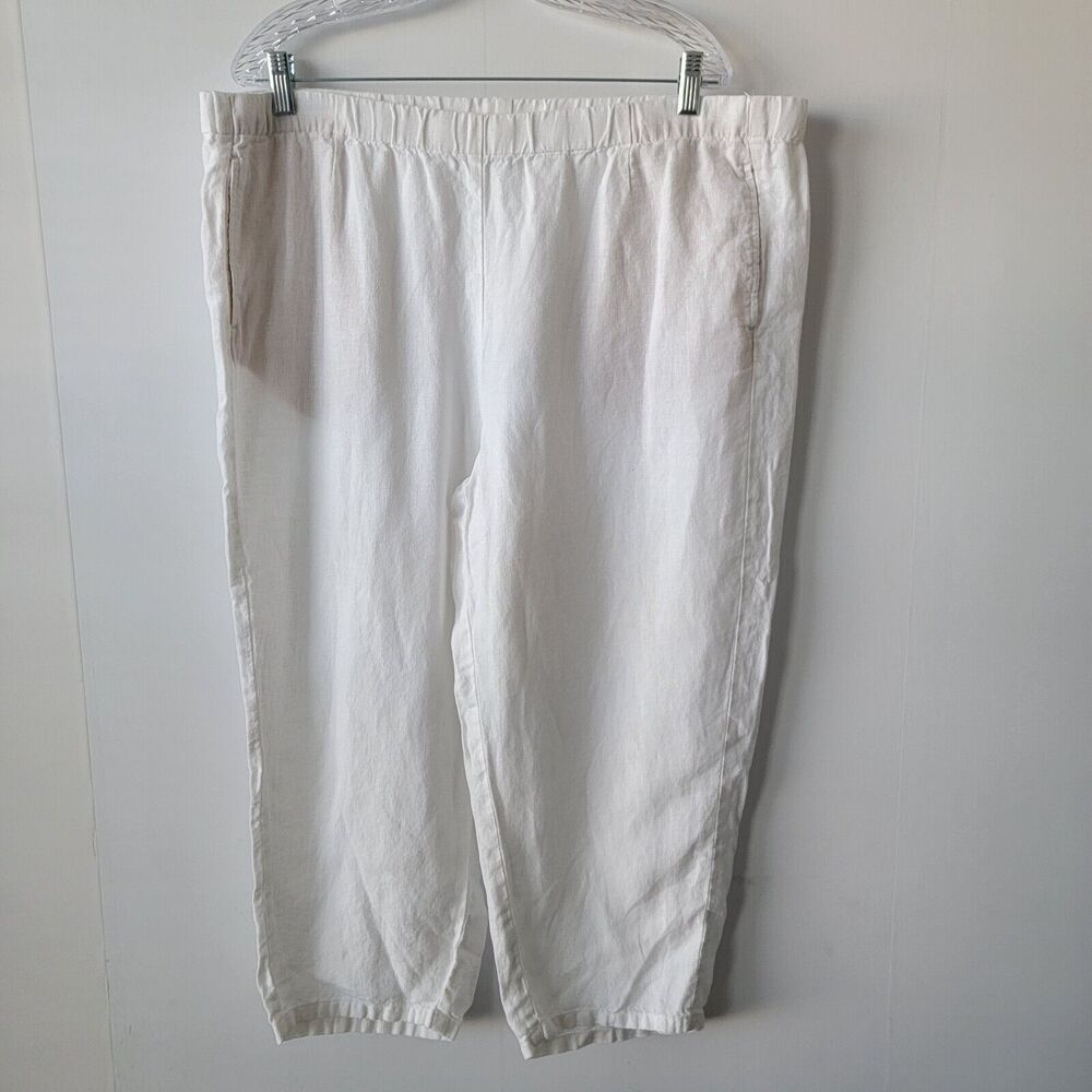 j jill love linen pamts womens size XL 100% linen  elastic waist ankle